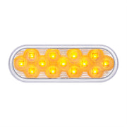 13 LED 6" Oval Double Fury Light (Stop, Turn & Tail) With Warning Light - Red & Amber LED/Clear Lens