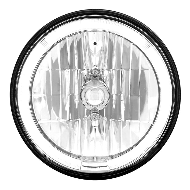 7" Crystal Headlight With White LED Halo Ring