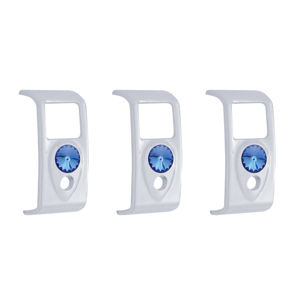Rocker Switch Cover With Blue Crystal For 2006+ Kenworth (Card Of 3)