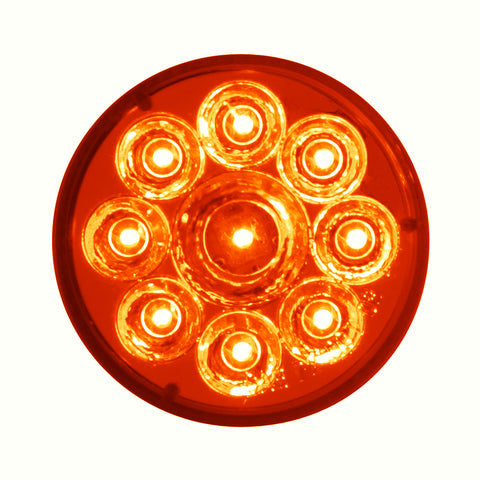 9 LED 2-1/2" Round Pure Reflector Light Kit (Clearance/Marker) - Red LED/Red Lens