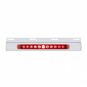 Stainless Top Mud Flap Plate With 11 LED 17" Light Bar - Red LED/Red Lens (Each)