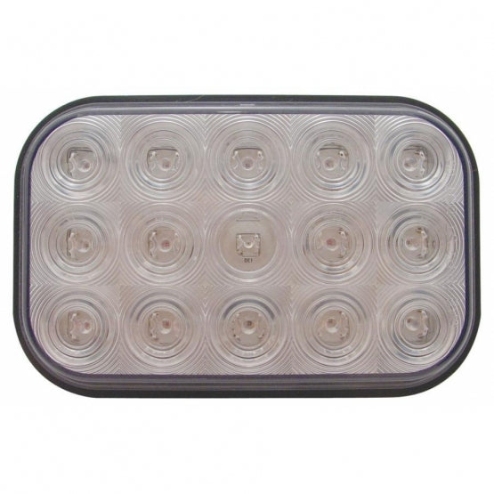 15 LED Rectangular Light (Stop, Turn &amp; Tail) - Red LED/Clear Lens