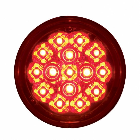 15 LED 2-3/8" Dual Function Signal Light For Harley Motorcycle - Red LED/Red Lens