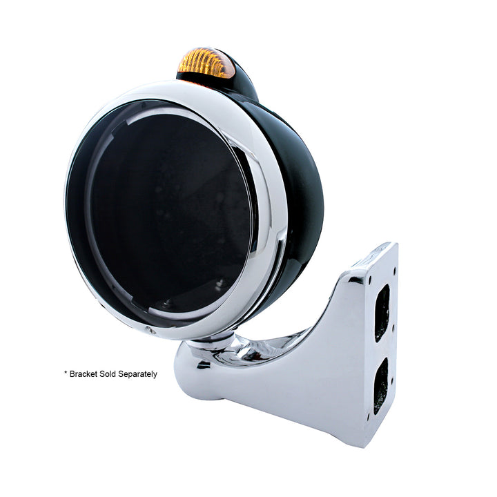 Black Guide 682-C Headlight No Bulb With Dual Mode LED Signal - Amber Lens