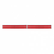 Chrome Top Mud Flap Plate With Four 24 LED 12" GloLight Bars - Red LED/Red Lens (Each)
