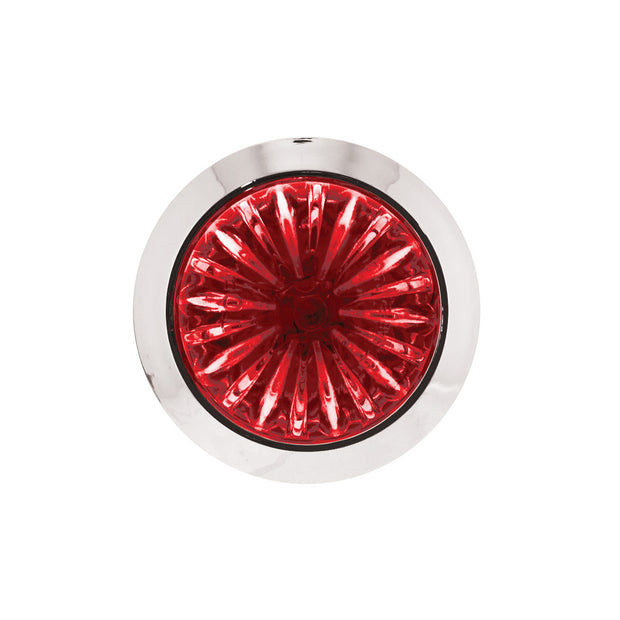 4 LED 3/4" Mini Watermelon Double Fury Light With Clear Lens (Clearance/Marker) - Red & White LED