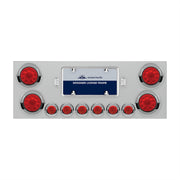 SS Rear Center Panel With 4X 10 LED 4" Lights & 6X 9 LED 2" Lights & Visors -Red LED & Lens