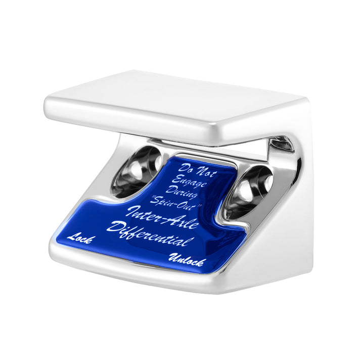 Chrome Plastic Axle/Differential Switch Guard With Glossy Sticker For 1990-2010 Freightliner Classic-Blue