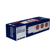 2-1/2" Bolt Pattern SS Spring Loaded Bar With 6X 4" 13 LED Abyss Lights & Visors - Red LED/Clear Lens (Pair)