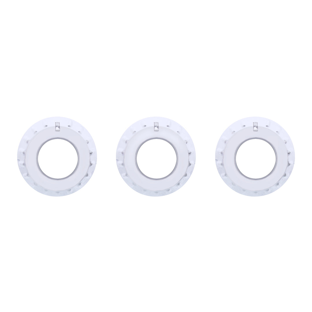 Chrome Outer A/C Control Knob Set For 2006+ Kenworth (Card of 3)