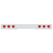 Stainless 1 Piece Rear Light Bar With 6X 36 LED 4" Lights & Visors - Red LED/Red Lens