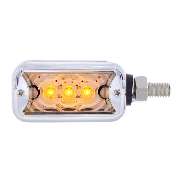 6 LED Single Function Double Face Light W/Visor - Horizontal Mount - Amber & Red LED/Clear Lens