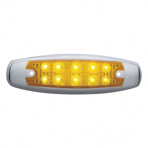 10 LED Reflector Rectangular Light (Clearance/Marker) - Amber LED/Amber Lens