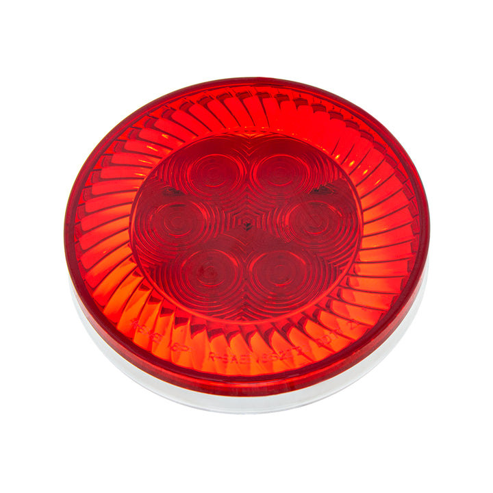16 LED 4" Round Turbine Light (Stop, Turn &amp; Tail) - Red LED/Red Lens
