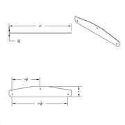 4" X 24" Stainless Largecar Bottom Mud Flap Plate - Bolt Thru