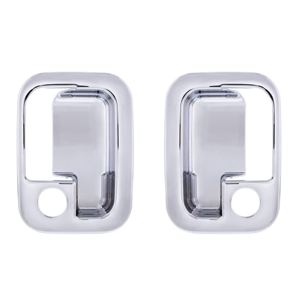 Chrome Exterior Door Handle Cover For 2003+ Kenworth & 2004+ Peterbilt Trucks- Pair (Driver & Passenger)