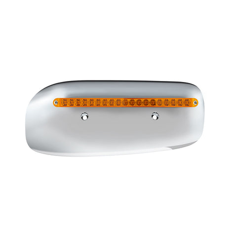 19 LED Rear Headlight Housing Cover For 2008-2023 Peterbilt 389 (Passenger)-Amber LED/Lens