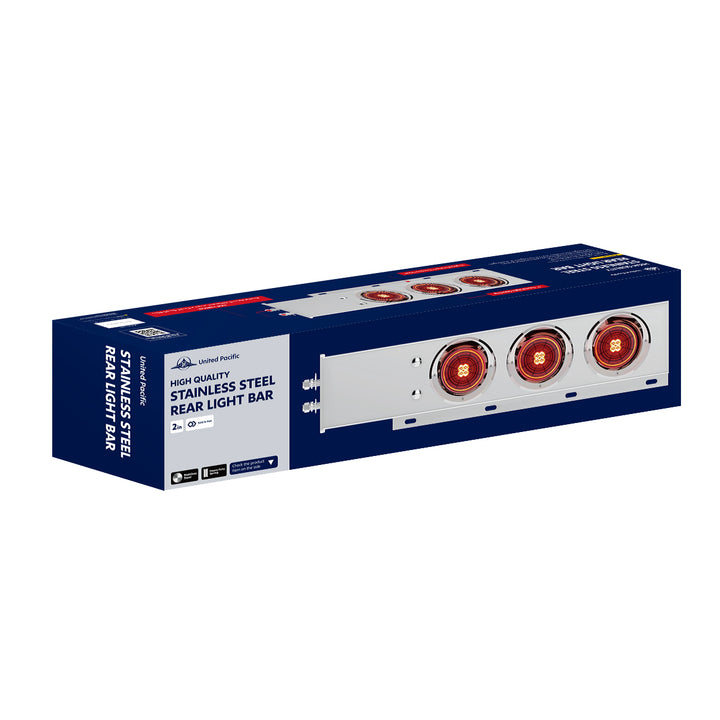 2" Bolt Pattern SS Spring Loaded Bar With 6X 4" 16 LED Turbine Lights &amp; Visors - Red LED/Red Lens (Pair)
