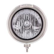 Stainless Steel Classic Headlight Crystal H4 Bulb & LED Turn Signal - Clear Lens