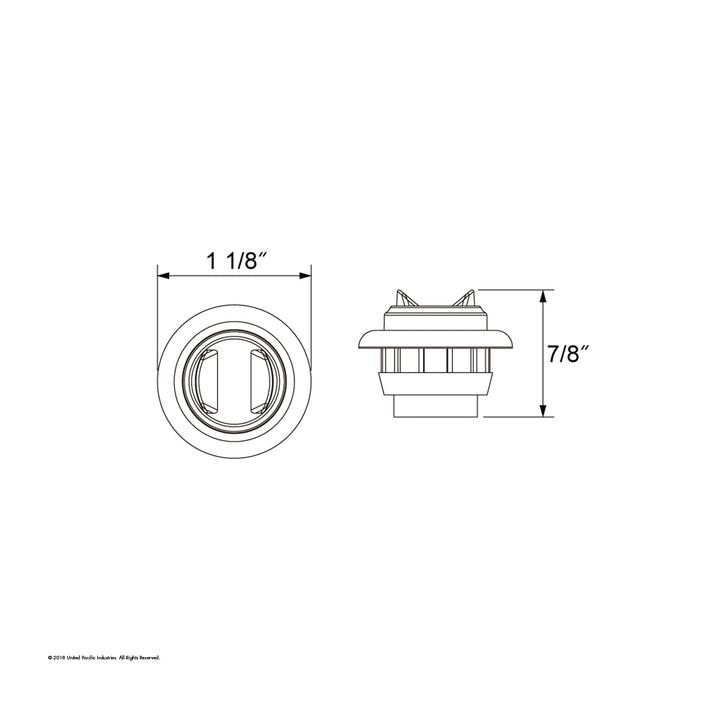 2 LED 3/4" Mini Light With Bezel (Clearance/Marker) - Red LED/Clear Lens