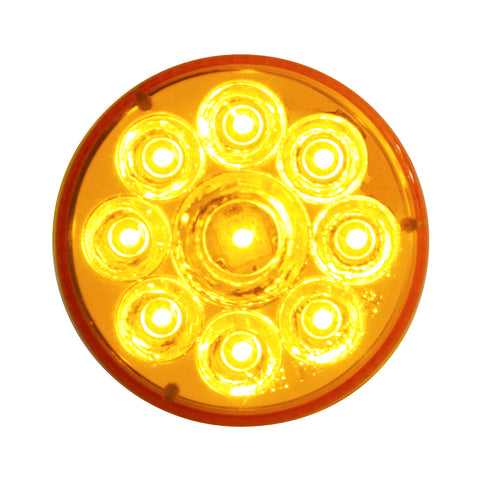 9 LED 2-1/2" Round Pure Reflector Light (Clearance/Marker) - Amber LED/Amber Lens