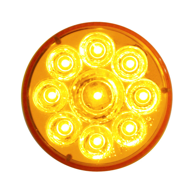 9 LED 2-1/2" Round Pure Reflector Light (Clearance/Marker) - Amber LED/Amber Lens