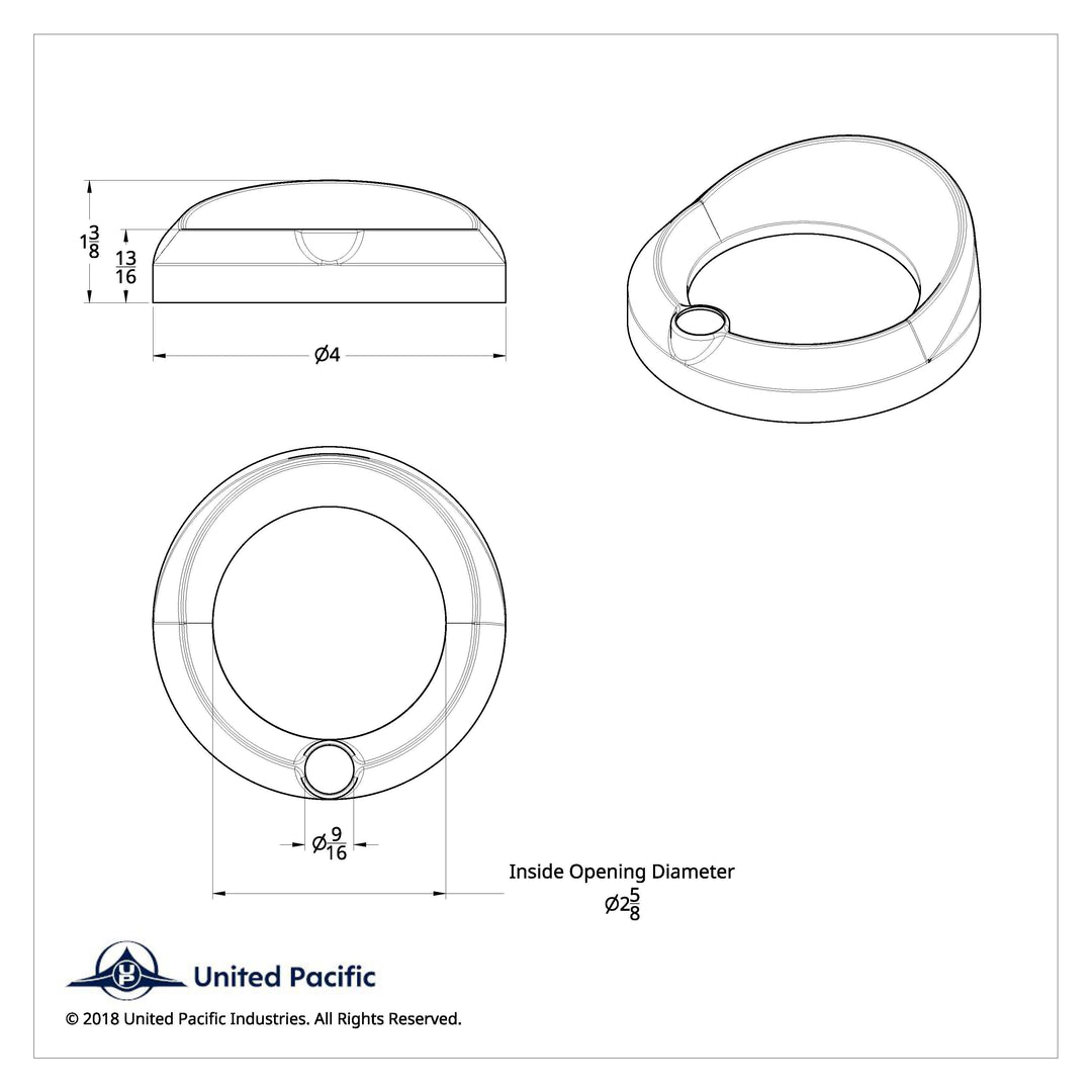 Signature Series Gauge Bezel With Visor &amp; Crystal For 3-3/4" DIA Speed/Tachometer Gauge - Clear Crystal