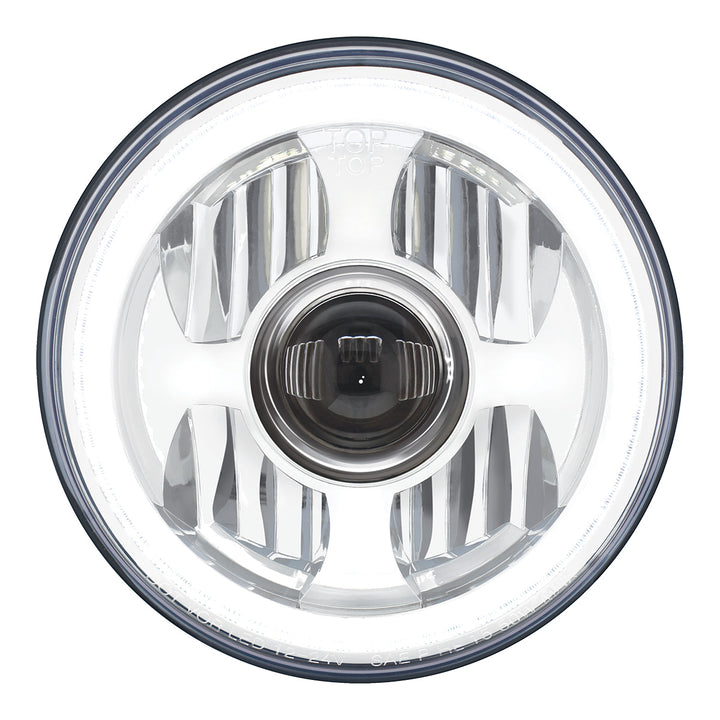 ULTRALIT - High Power LED 7" Projection Headlight With Dual Color LED Position Halo Ring