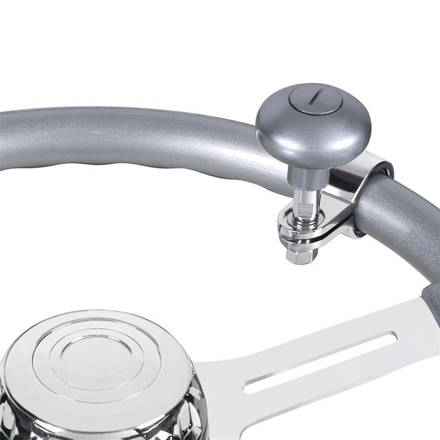 Heavy Duty Steering Wheel Spinner - Liquid Silver