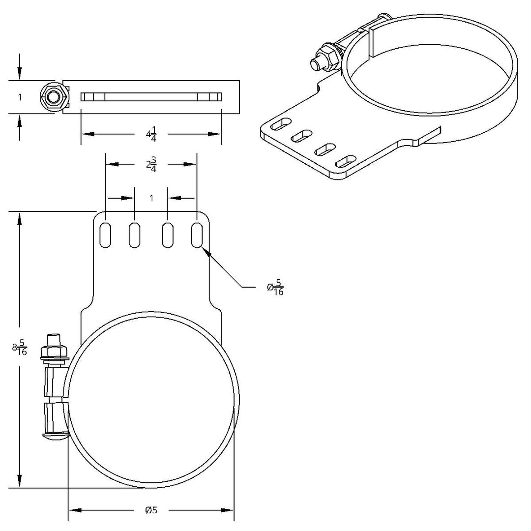 5" Chrome Exhaust Clamp For Kenworth