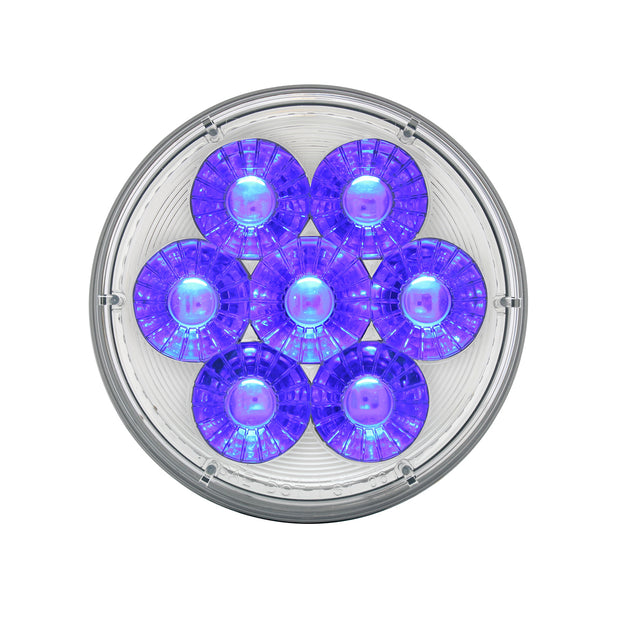 14 LED 4" Round Double Fury Light (Stop, Turn & Tail) - Red & Blue LED/Clear Lens