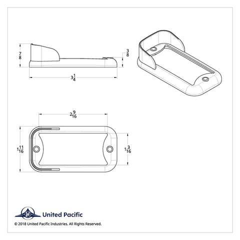 Small Rectangular Light Bezel - Vertical Visor