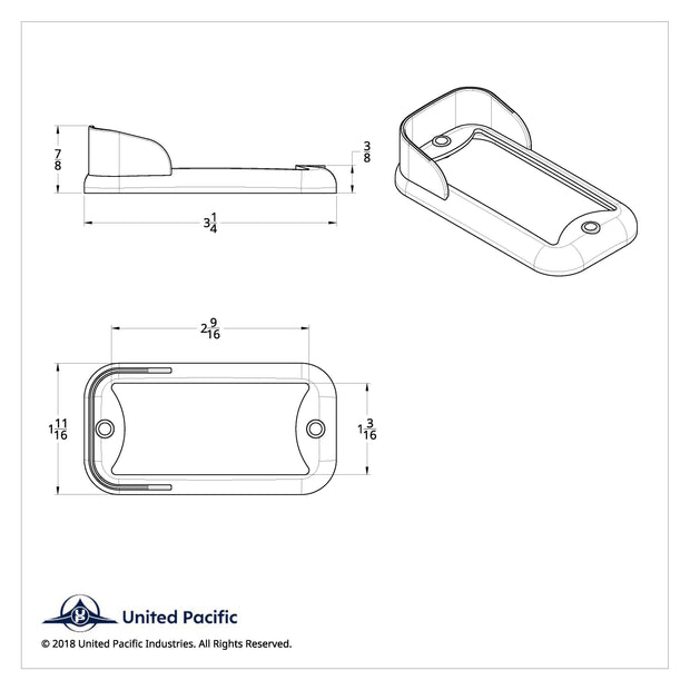 Small Rectangular Light Bezel - Vertical Visor