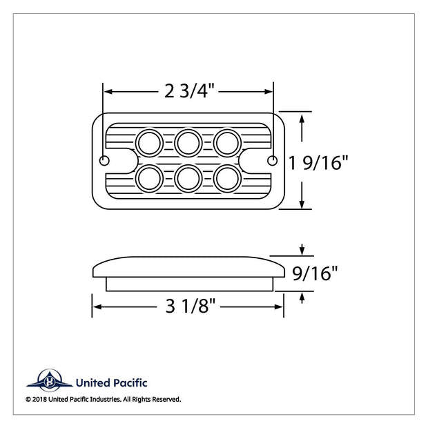 6 LED Dual Function Light - Red LED/Clear Lens