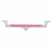 Chrome Hood Emblem Trim With 24 LED GloLight Bar For Kenworth - Red LED/Clear Lens
