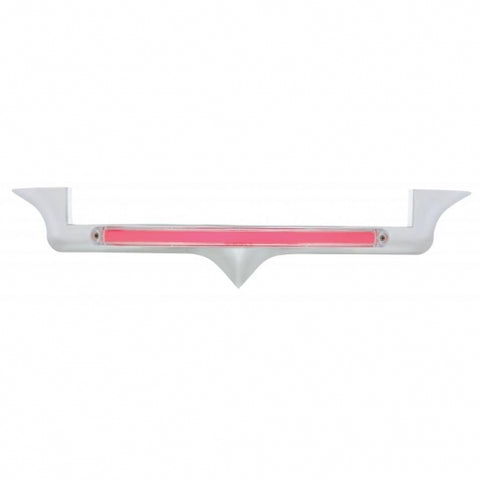 Chrome Hood Emblem Trim With 24 LED GloLight Bar For Kenworth - Red LED/Clear Lens