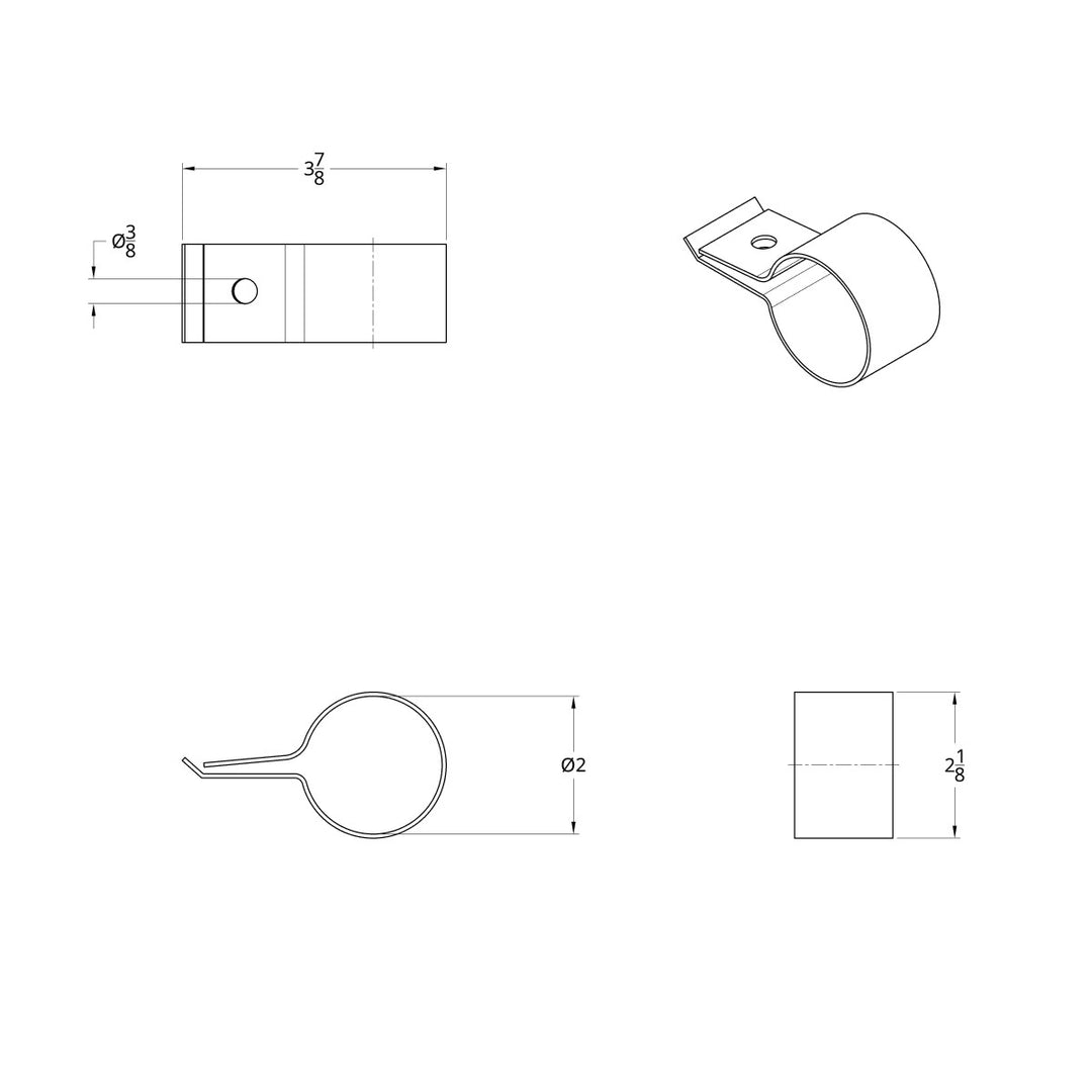 Stainless Steel  Quarter Fender 2" Tube Clamp