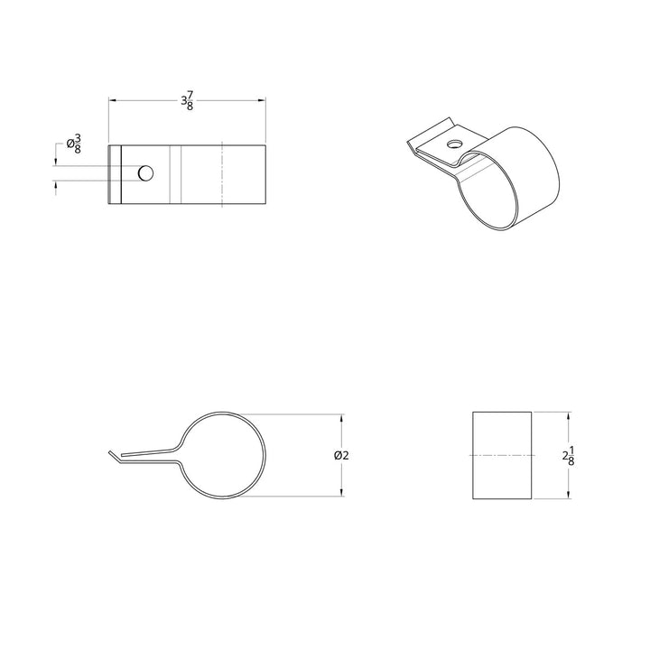 Stainless Steel  Quarter Fender 2" Tube Clamp
