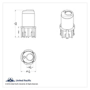 Center A/C Control Knob For 2006+ Kenworth  - Clear Crystal