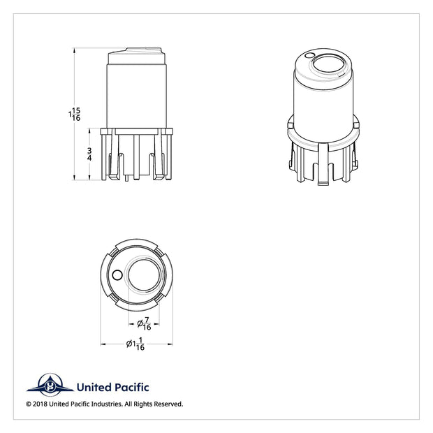 Center A/C Control Knob For 2006+ Kenworth  - Clear Crystal