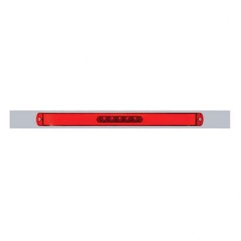 Chrome Top Mud Flap Plate With 28 LED 17" GloLight Bar - Red LED/Red Lens (Each)
