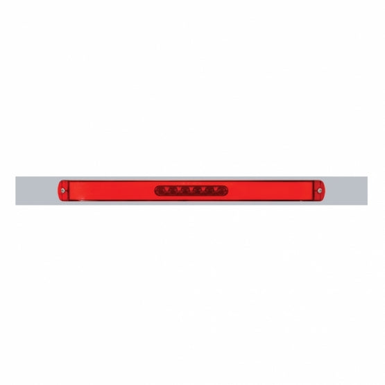 Chrome Top Mud Flap Plate With 28 LED 17" GloLight Bar - Red LED/Red Lens (Each)