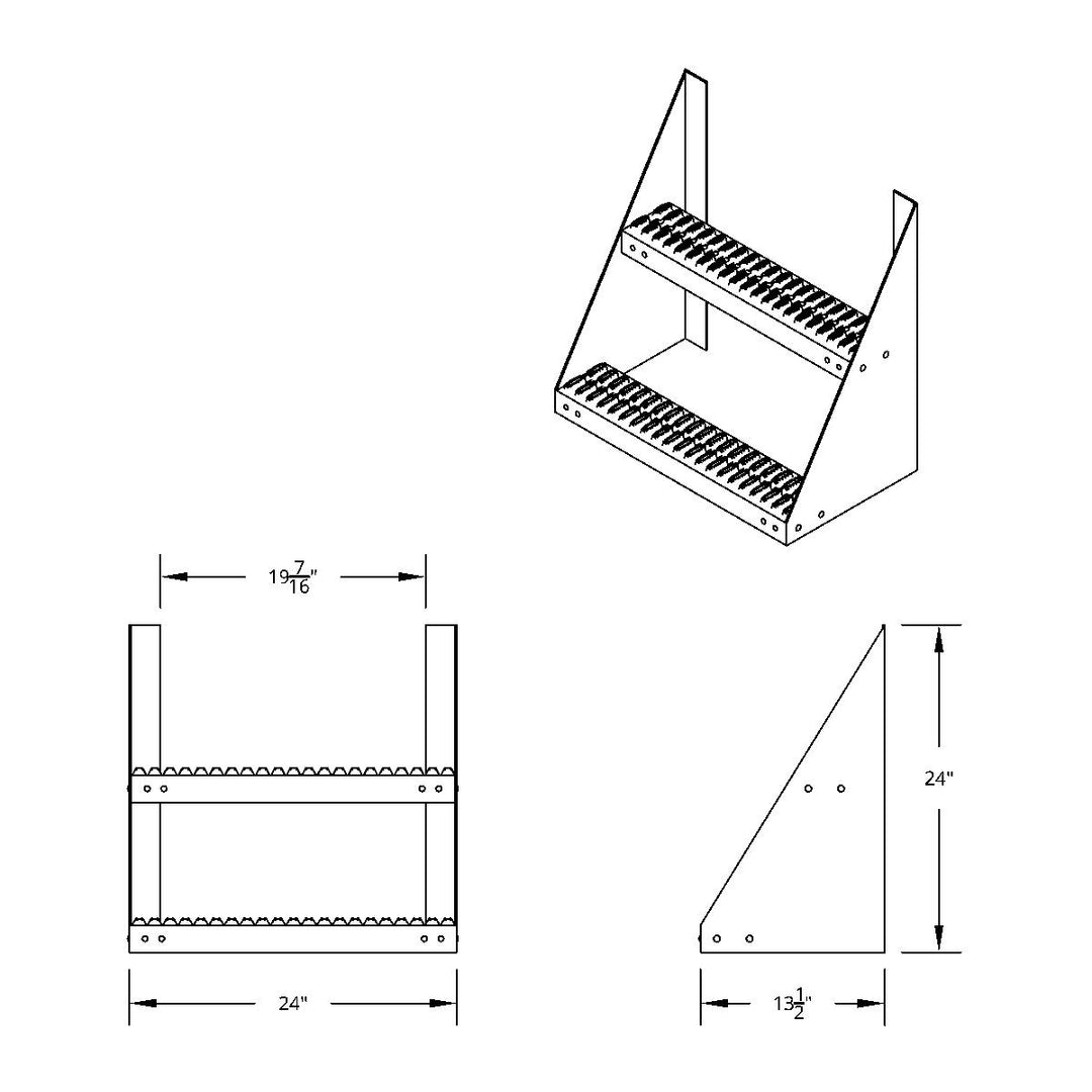 24" Aluminum Frame Step