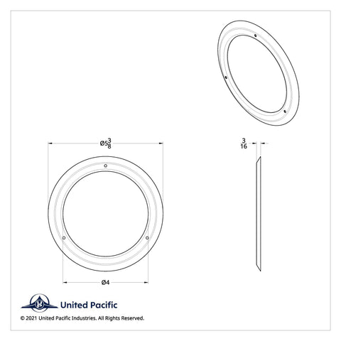 Stainless Steel Light Bezel For 4" Grommet Mounted Light
