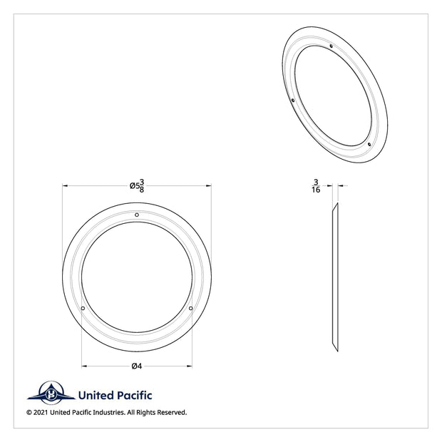 Stainless Steel Light Bezel For 4" Grommet Mounted Light