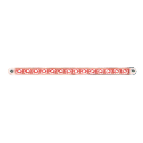 14 LED 12" Sequential Light Bar With Bezel - Red LED/Clear Lens