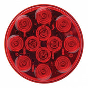 12 LED 4" Round Light (Stop, Turn & Tail) - Red LED/Red Lens