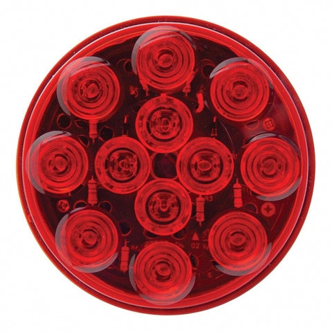 12 LED 4" Round Light (Stop, Turn & Tail) - Red LED/Red Lens