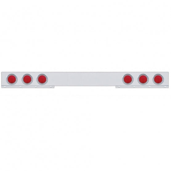 Stainless 1 Piece Rear Light Bar With 6X 4" Lights &amp; Visors