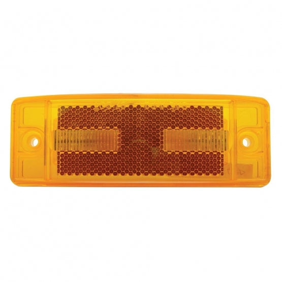 8 LED Rectangular Light (Clearance/Marker) With Reflex Lens - Amber LED/Amber Lens